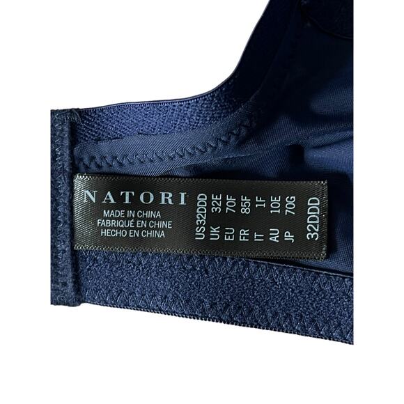 Natori Bra 736037 body double with lace full fit dark blue size 32DDD 32F - Picture 4 of 6
